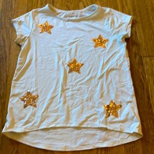 White T-Shirt with Gold Stars